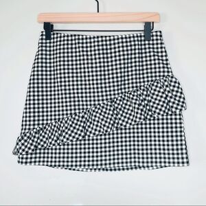 Streetwear society checkered ruffle mini skirt